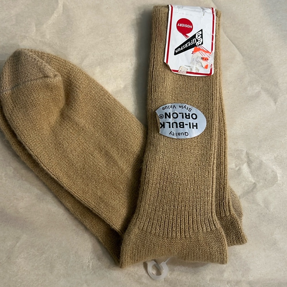 Vintage SuperSpun Dress Socks Mens Brown SZ 10-13 orlan Acrylic USA
